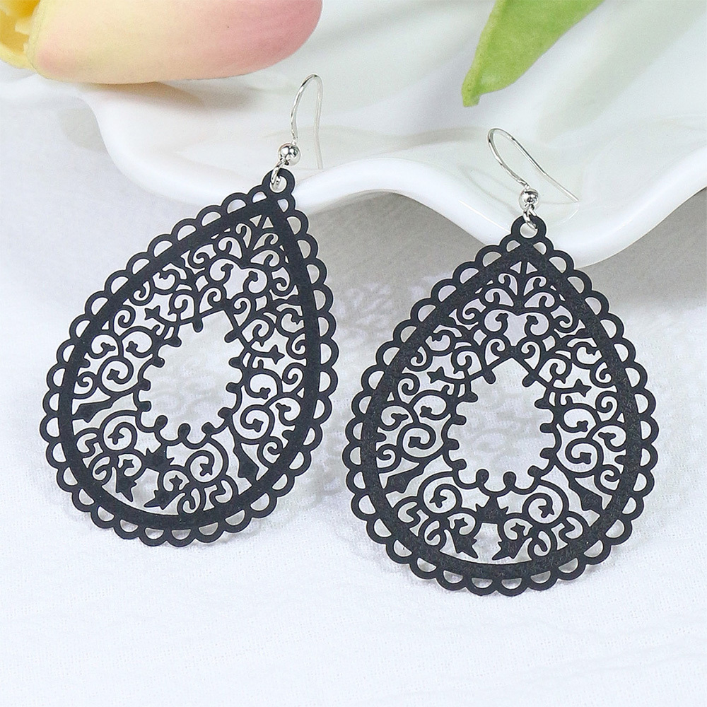 Bohemian Style Drop Earrings Thin Water Drop Shape Earring Set